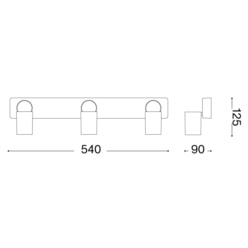 Ideal Lux - Faretto LED RUDY 3xGU10/7W/230V CRI 90 nero