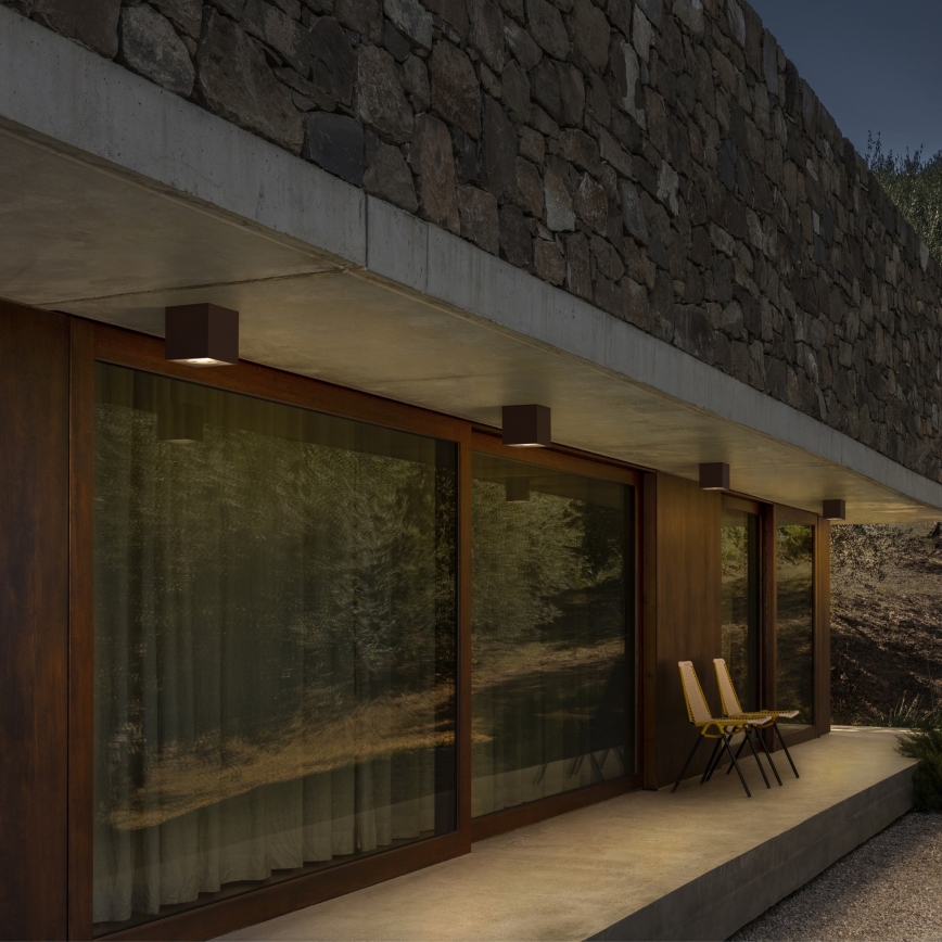 Ideal Lux - Faretto per esterni TECHO 1xGU10/20W/230V 9x9 cm IP54 marrone