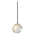 Ideal Lux - Lampada a sospensione BLOOM su cavo 1xE27/42W/230V Ø 17 cm oro/beige fumé