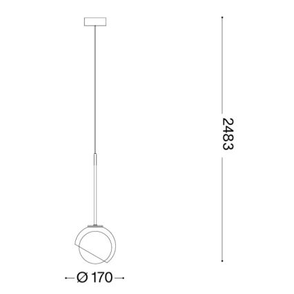 Ideal Lux - Lampada a sospensione BLOOM su cavo 1xE27/42W/230V Ø 17 cm oro/beige fumé