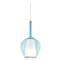 Ideal Lux - Lampada a sospensione con cavo KALIQUE 1xE27/42W/230V Ø 18 cm blu fumé