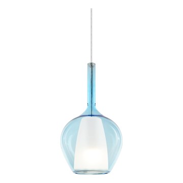 Ideal Lux - Lampada a sospensione con cavo KALIQUE 1xE27/42W/230V Ø 18 cm blu fumé