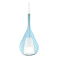 Ideal Lux - Lampada a sospensione con cavo KALIQUE 1xE27/42W/230V Ø 18 cm blu fumé