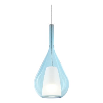 Ideal Lux - Lampada a sospensione con cavo KALIQUE 1xE27/42W/230V Ø 18 cm blu fumé