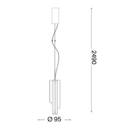Ideal Lux - Lampadario dimmerabile a sospensione su cavo DORICA 3xLED/9W/230V CRI 90 Ø 9,5 cm ottone