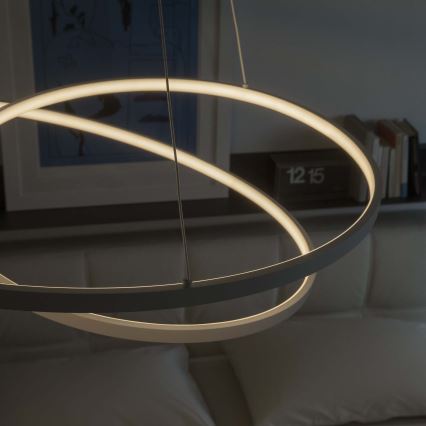 Ideal Lux - Lampada a sospensione dimmerabile su cavo OZ LED/48W/230V diam. 60 cm CRI 90 bianco