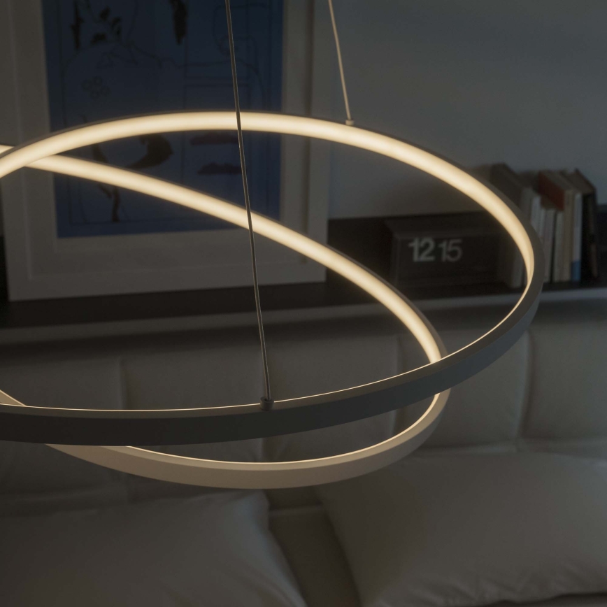 Ideal Lux - Lampada a sospensione dimmerabile su cavo OZ LED/48W/230V diam. 60 cm CRI 90 bianco