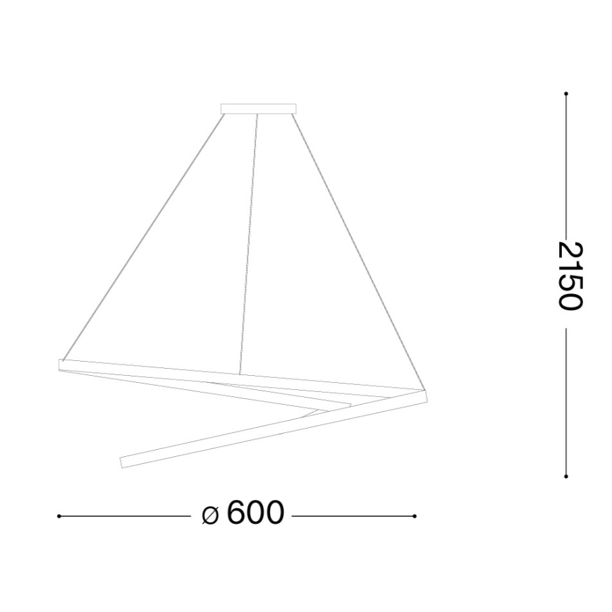 Ideal Lux - Lampada a sospensione dimmerabile su cavo OZ LED/48W/230V diam. 60 cm CRI 90 bianco