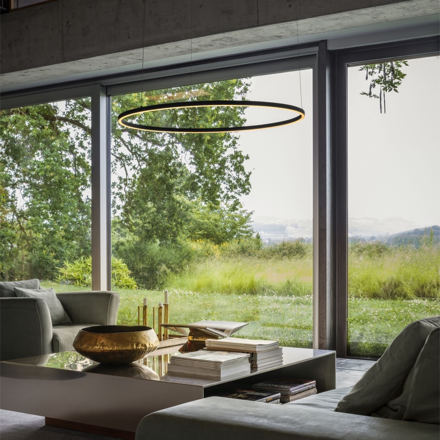 Ideal Lux - Lampadario LED a sospensione con cavo ORACLE SLIM LED/37W/230V 4000K CRI 90 Ø 70 cm nero