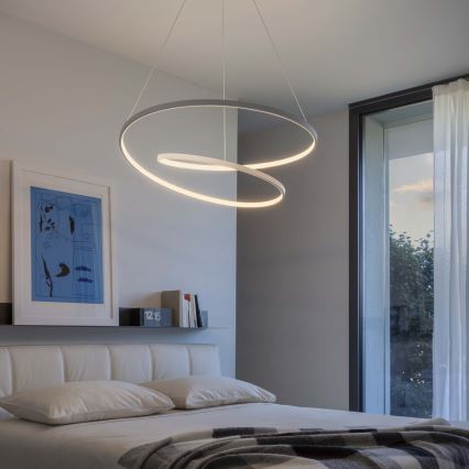 Ideal Lux - Lampada a sospensione LED dimmerabile su cavo OZ LED/55W/230V Ø 80 cm CRI 90 bianco