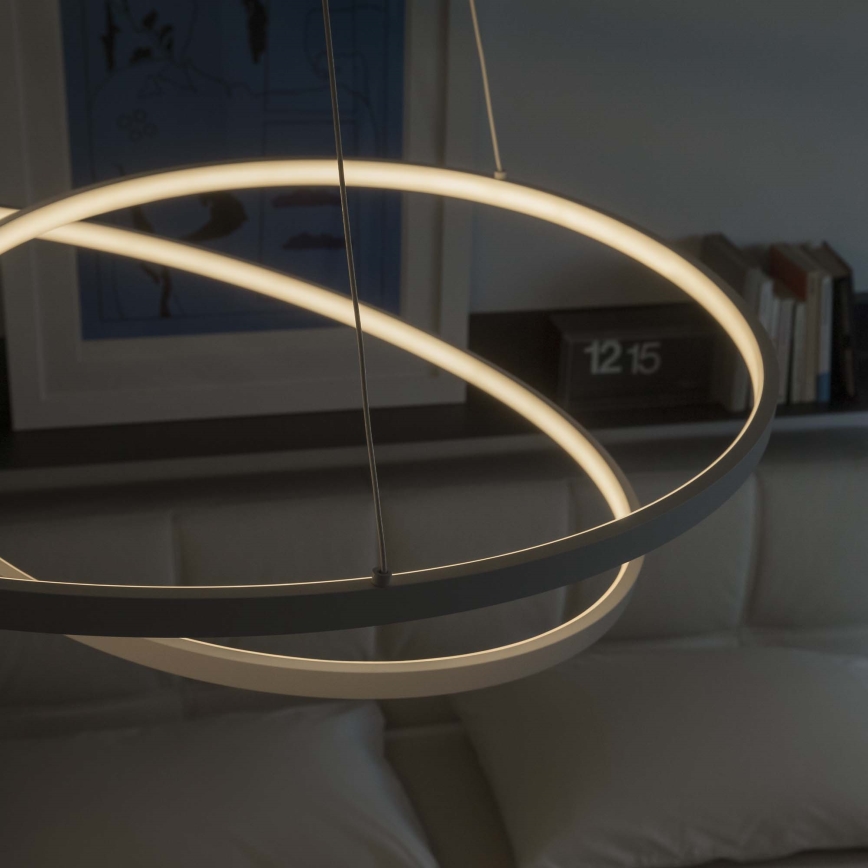 Ideal Lux - Lampada a sospensione LED dimmerabile su cavo OZ LED/55W/230V Ø 80 cm CRI 90 bianco