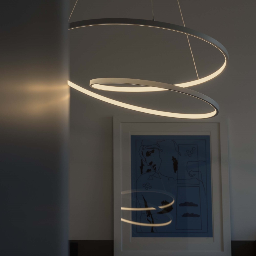 Ideal Lux - Lampada a sospensione LED dimmerabile su cavo OZ LED/55W/230V Ø 80 cm CRI 90 bianco