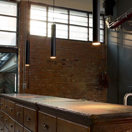 Ideal Lux - Lampada a sospensione LED LOOK 1xGU10/7W/230V CRI 90 Ø 6 cm nero