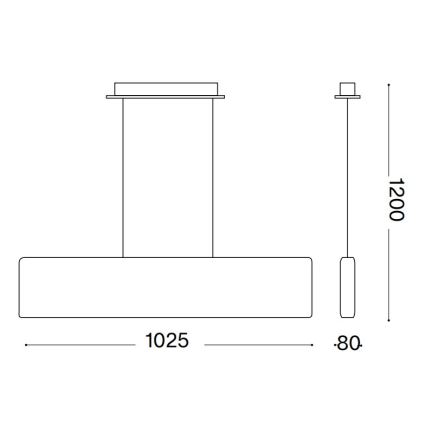 Ideal Lux - Lampada a sospensione LED su cavo DESK LED/32W/230V 102,5 cm CRI 90 bianco