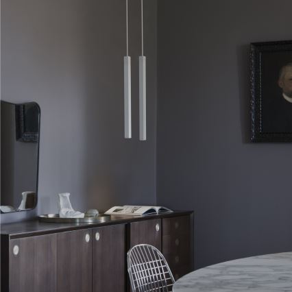 Ideal Lux - Lampada a sospensione LED su cavo LOOK 1xGU10/7W/230V CRI 90 Ø 6 cm bianca