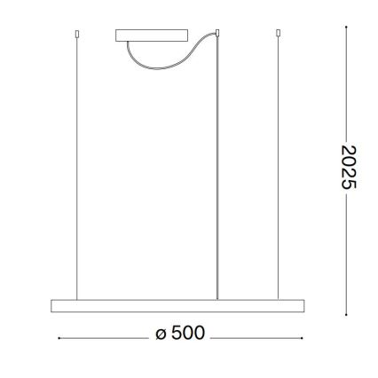 Ideal Lux - Lampadario LED a sospensione su cavo ORACLE SLIM LED/29W/230V 4000K CRI 90 Ø 50 cm bianco