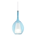 Ideal Lux - Lampada a sospensione su cavo KALIQUE 1xE27/42W/230V Ø 18 cm blu fumé