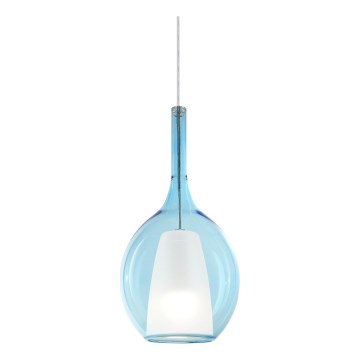 Ideal Lux - Lampada a sospensione su cavo KALIQUE 1xE27/42W/230V Ø 18 cm blu fumé
