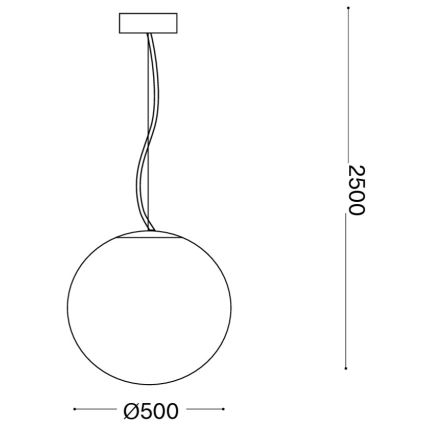 Ideal Lux - Lampada a sospensione su cavo MAPA 1xE27/42W/230V Ø 50 cm bianco