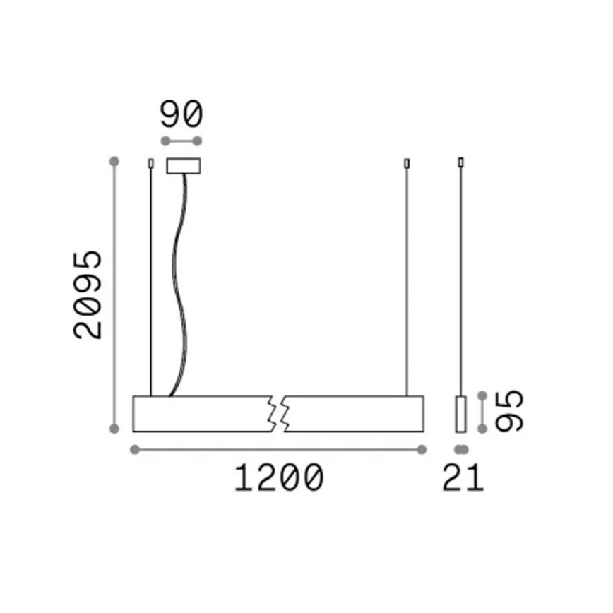 Ideal Lux - Lampada a sospensione su cavo STEEL LED/29W/230V 3000K CRI 90 120 cm nero