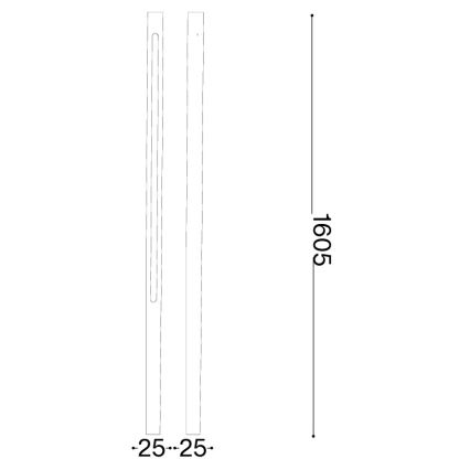 Ideal Lux - Lampada da esterno a LED JEDI LED/25W/230V 160 cm CRI 90 IP65 antracite