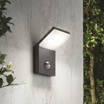 Ideal Lux - Lampada da esterno con sensore STYLE LED/9W/230V 4000K CRI 90 IP54 antracite