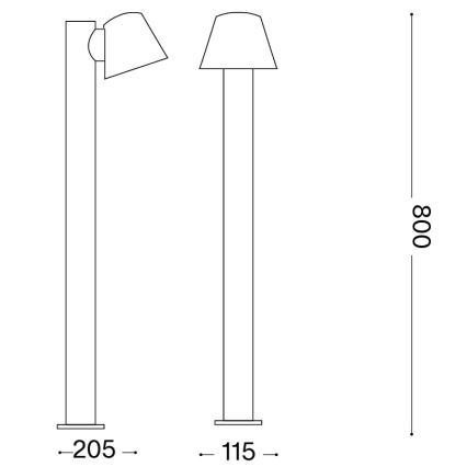Ideal Lux - Lampada da esterno GAS 1xGU10/35W/230V 80 cm IP43 marrone