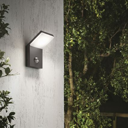 Ideal Lux - Lampada da esterno con sensore STYLE LED/9W/230V 4000K CRI 90 IP54 antracite