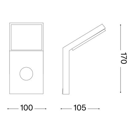 Ideal Lux - Lampada da esterno con sensore STYLE LED/9W/230V 4000K CRI 90 IP54 antracite