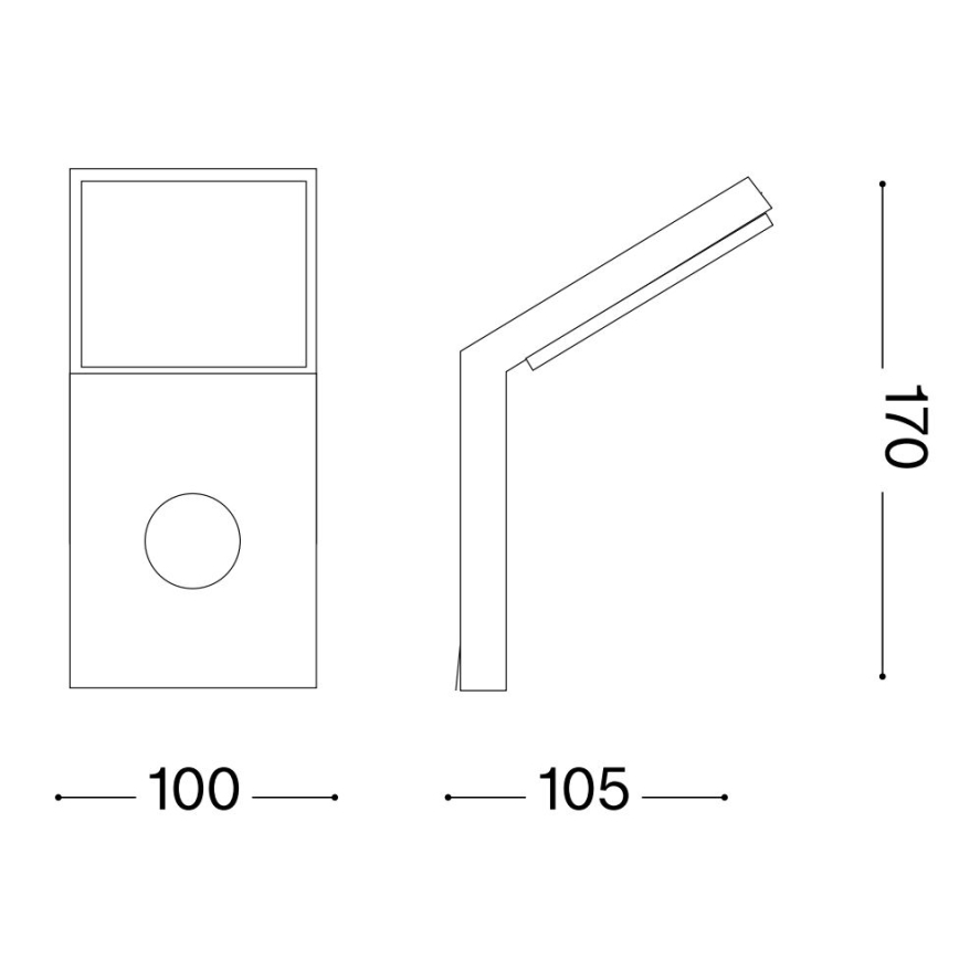 Ideal Lux - Lampada da esterno con sensore STYLE LED/9W/230V 4000K CRI 90 IP54 antracite