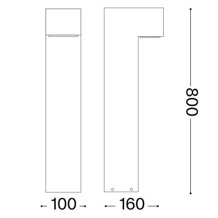 Ideal Lux - Lampada da esterno SIRIO 1xGX53/9W/230V 80 cm IP65 bianca