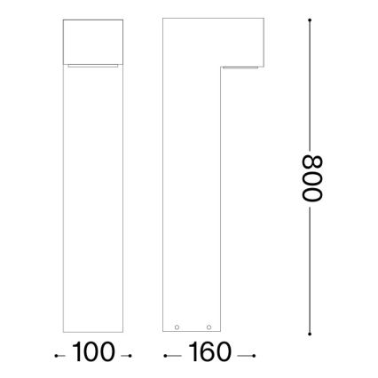Ideal Lux - Lampada da esterno SIRIO 1xGX53/9W/230V 80 cm IP65 marrone