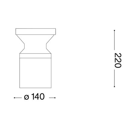 Ideal Lux - Lampada da esterno TORRE 1xE27/15W/230V 22 cm IP65 nera