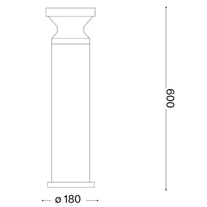 Ideal Lux - Lampada da esterno TORRE 1xE27/15W/230V 60 cm IP65 antracite