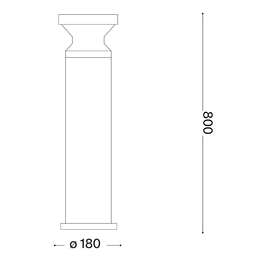 Ideal Lux - Lampada da esterno TORRE 1xE27/15W/230V 80 cm IP65 antracite