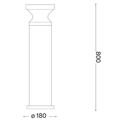 Ideal Lux - Lampada da esterno TORRE 1xE27/15W/230V 80 cm IP65 nera