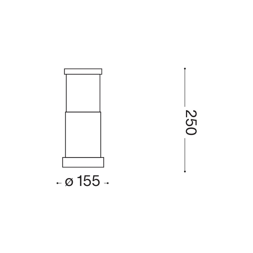 Ideal Lux - Lampada da esterno TRONCO 1xE27/42W/230V 25 cm IP65 nera