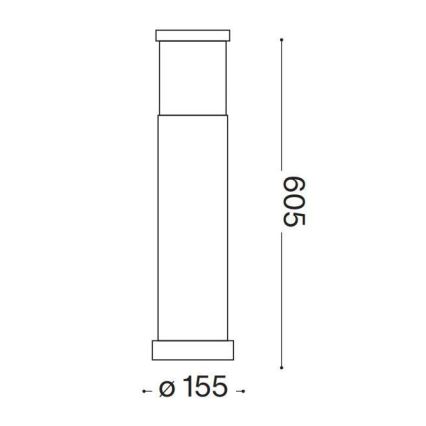 Ideal Lux - Lampada da esterno TRONCO 1xE27/42W/230V 60,5 cm IP65 marrone