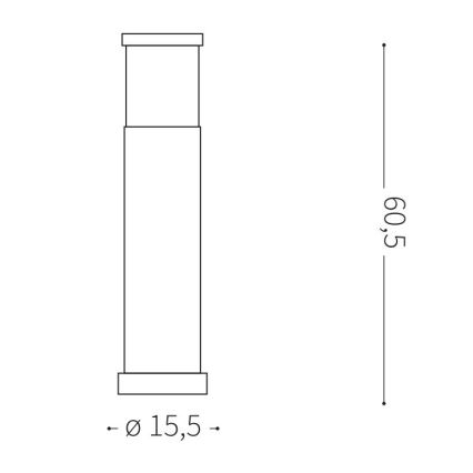 Ideal Lux - Lampada da esterno TRONCO 1xE27/42W/230V 60 cm IP65 antracite