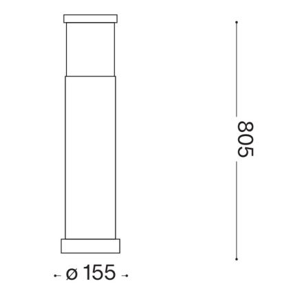 Ideal Lux - Lampada da esterno TRONCO 1xE27/42W/230V 80 cm IP65 grigia