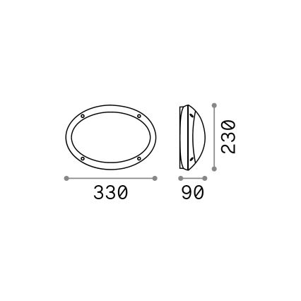 Ideal Lux - Lampada da lavoro 1xE27/23W/230V IP66 nero