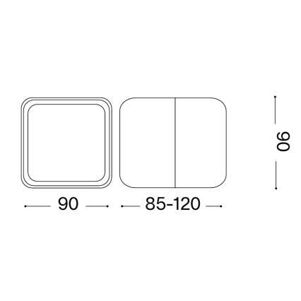 Ideal Lux - Lampada da parete da esterno a LED OMEGA LED/7W/230V CRI 90 IP54 marrone