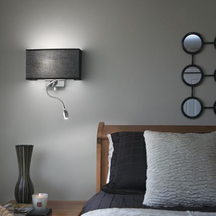 Ideal Lux - Lampada da parete flessibile LED HOTEL 1xE27/60W + LED/1,5W/230V