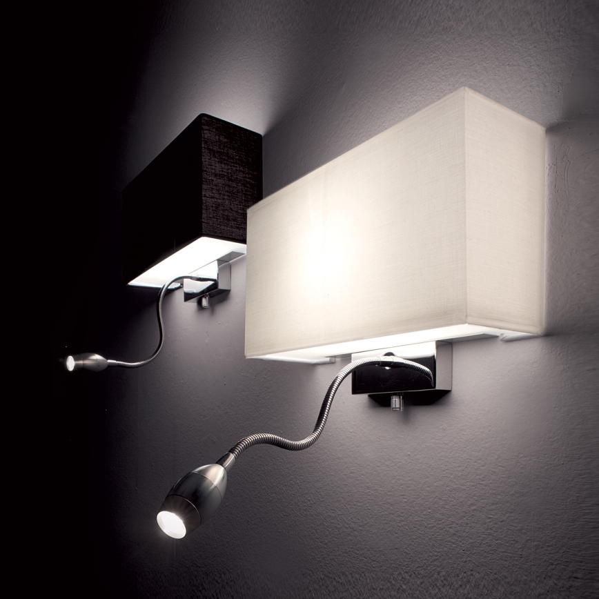 Ideal Lux - Lampada da parete flessibile LED HOTEL 1xE27/60W + LED/1,5W/230V