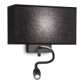 Ideal Lux - Lampada da parete flessibile LED HOTEL 1xE27/60W/230V + LED/1,5W/230V