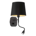 Ideal Lux - Lampada da parete flessibile LED NORDIK 1xE14/40W + LED/1,5W/230V