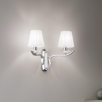 Ideal Lux - Lampada da parete in cristallo PEGASO 2xE14/28W/230V cromo lucido