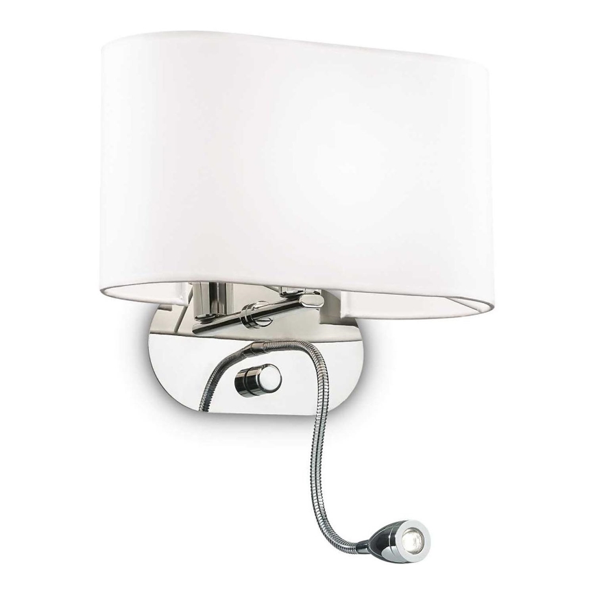 Ideal Lux - Lampada da parete LED 1xE14/40W/230V + LED/1W bianco/cromo lucido