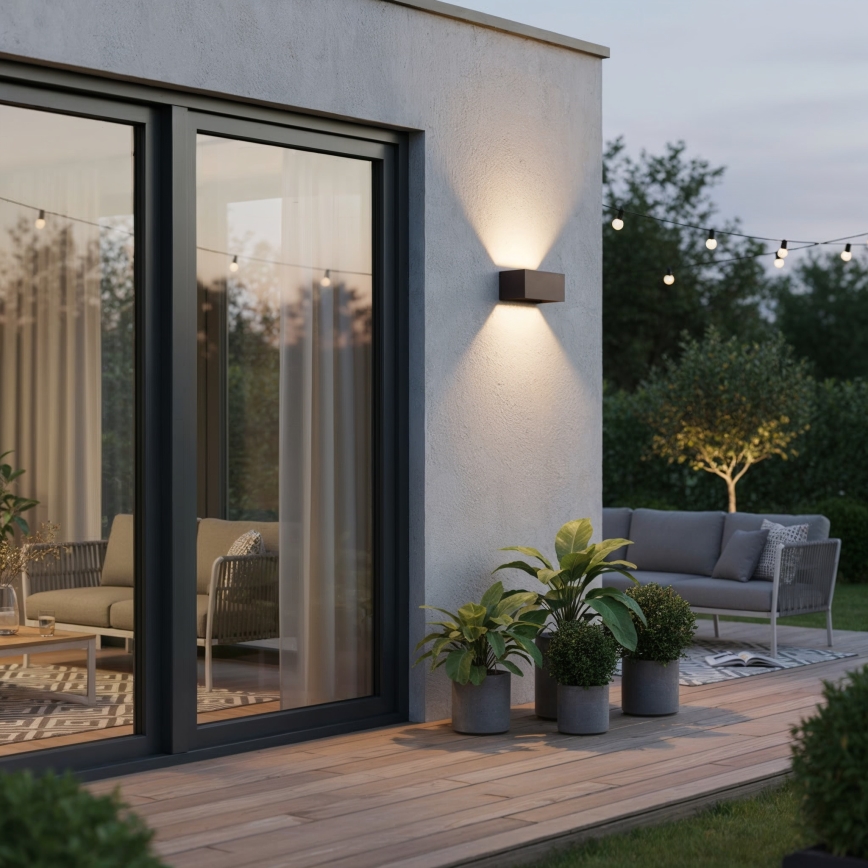 Ideal Lux - Lampada da parete LED per esterni ATOM LED/25W/230V CRI 90 IP54 marrone