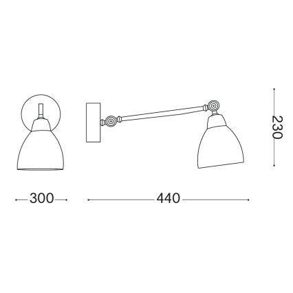 Ideal Lux - Lampada da parete NEWTON 1xE27/42W/230V bronzo